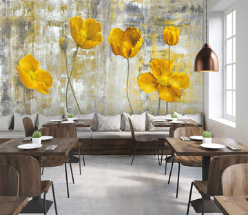 3D Golden Flowers 2065 Wall Murals