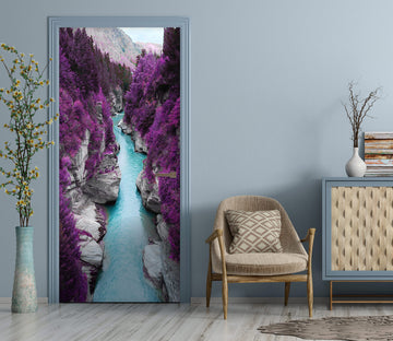 3D Purple Mountain 24085 Door Mural