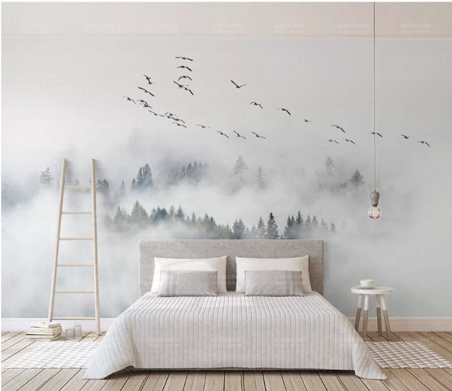 3D Misty Birds 2035 Wall Murals Wallpaper AJ Wallpaper 2 