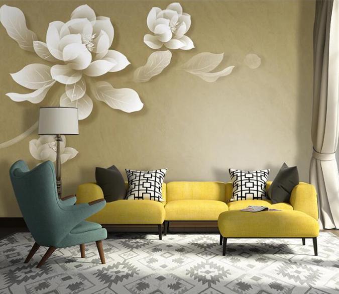 3D White Petals 1287 Wall Murals Wallpaper AJ Wallpaper 2 