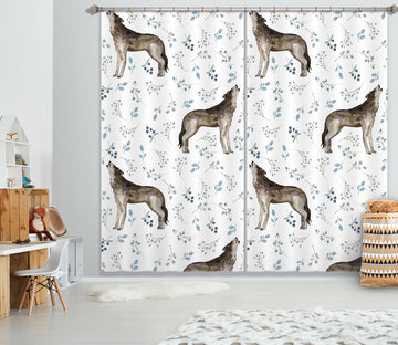 3D Wolf Roar 107 Uta Naumann Curtain Curtains Drapes