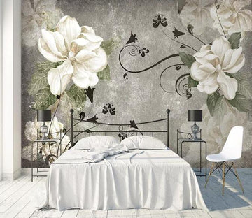 3D White Lotus Pttern 1004 Wall Murals Wallpaper AJ Wallpaper 2 