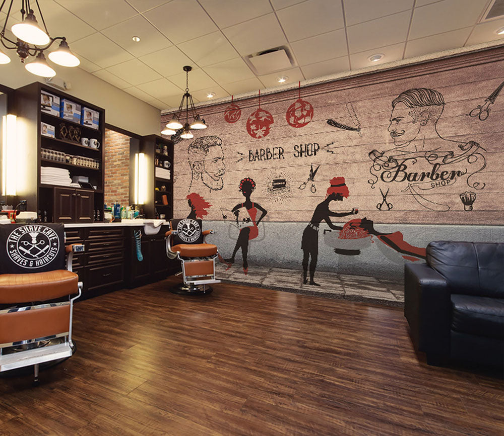 3D Shampoo Girl 1402 Barber Shop Wall Murals