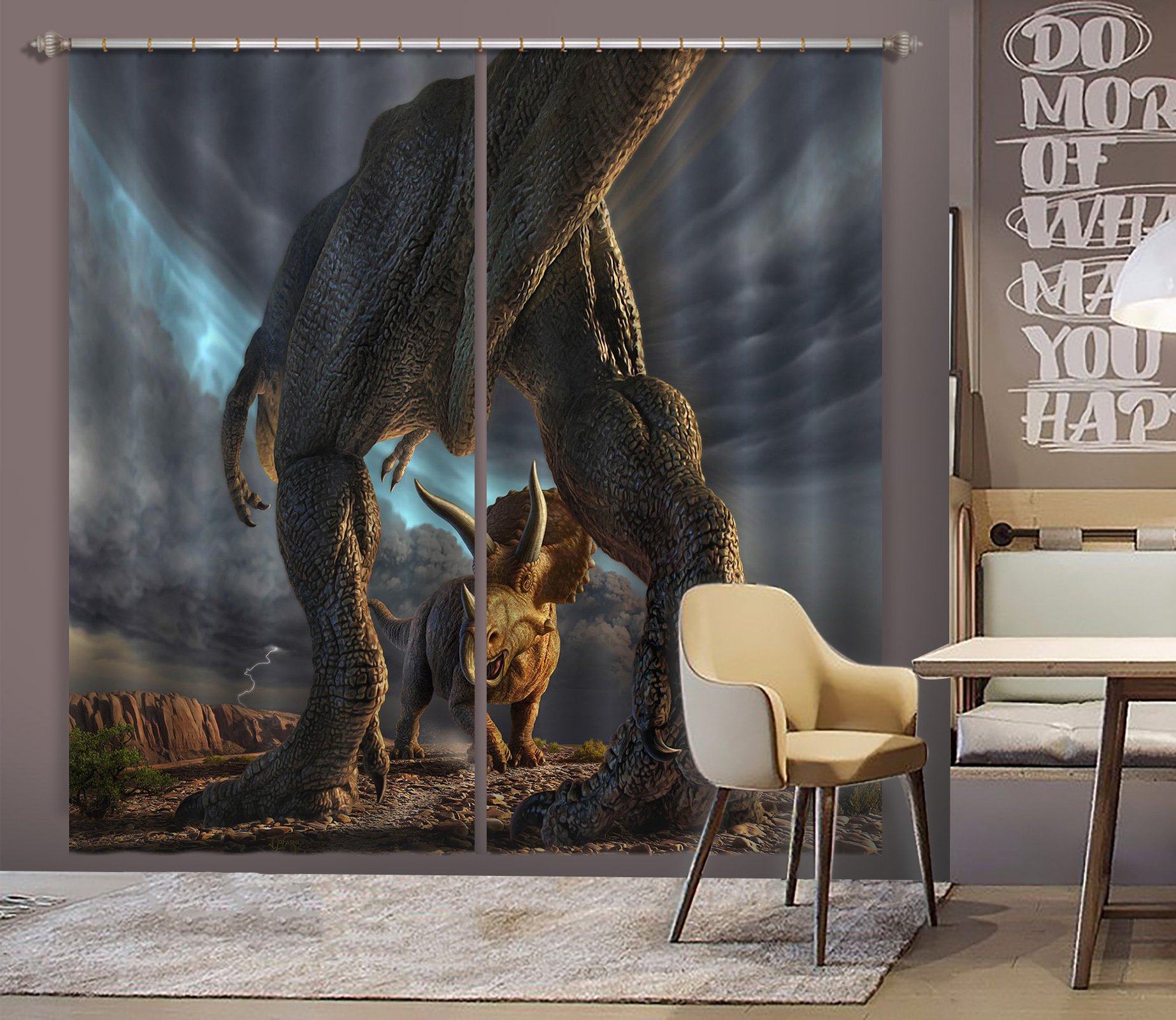 3D Beast Fight 063 Jerry LoFaro Curtain Curtains Drapes Curtains AJ Creativity Home 