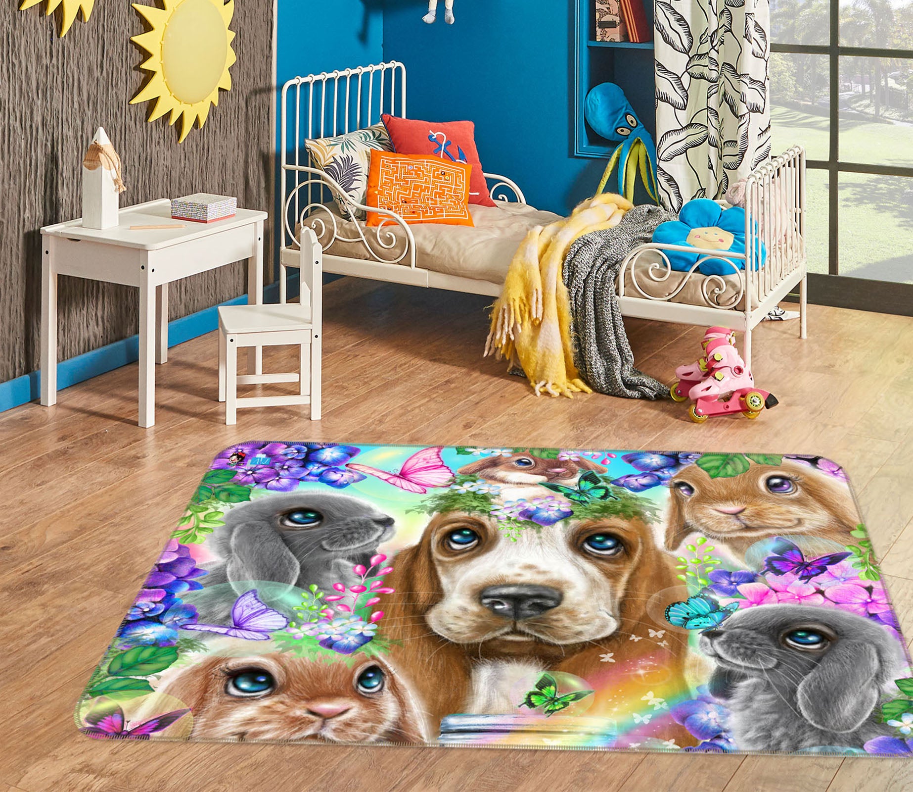 3D Butterfly Pet Dog 8501 Sheena Pike Rug Non Slip Rug Mat