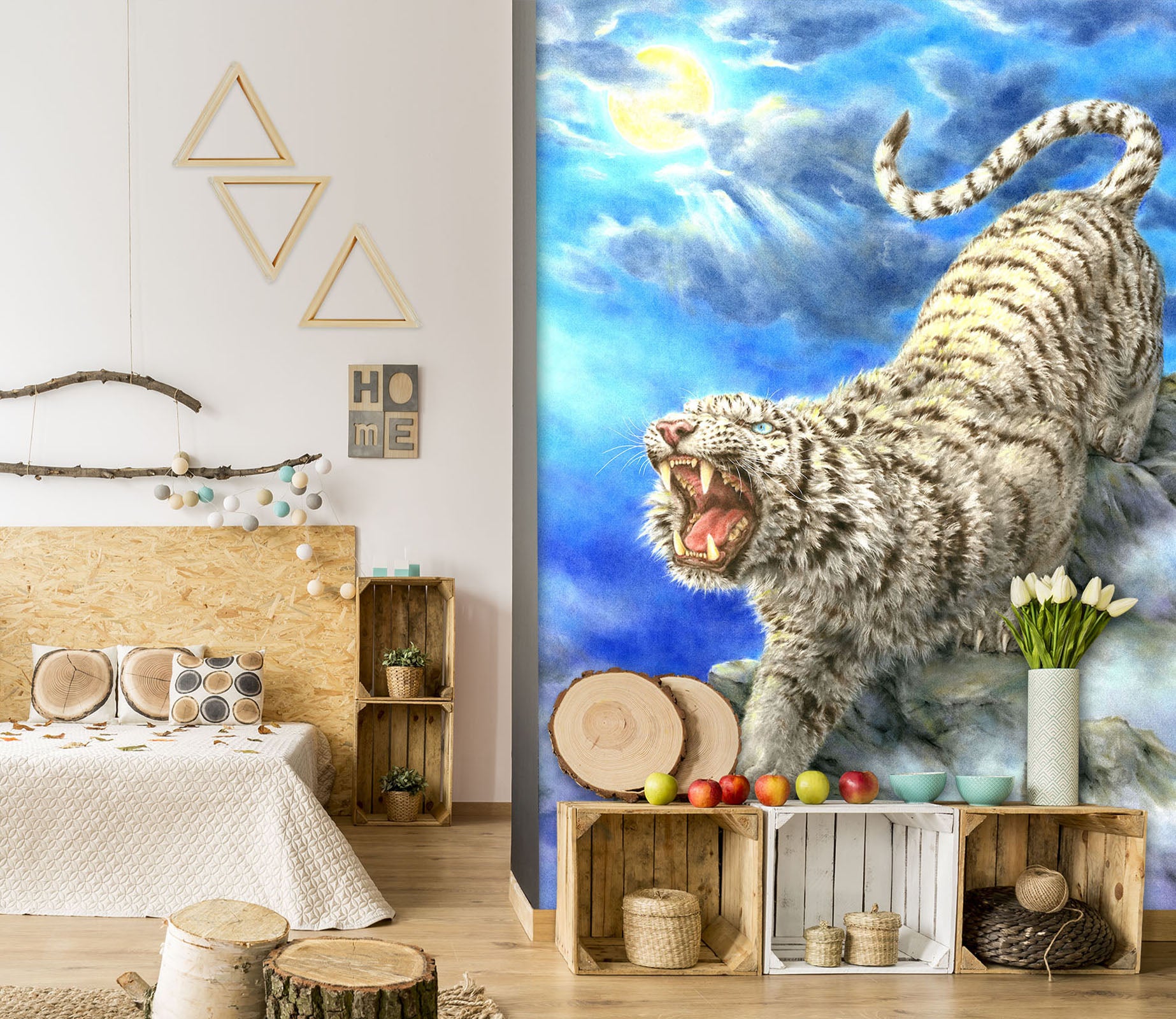 3D Tiger Cloud 5568 Kayomi Harai Wall Mural Wall Murals