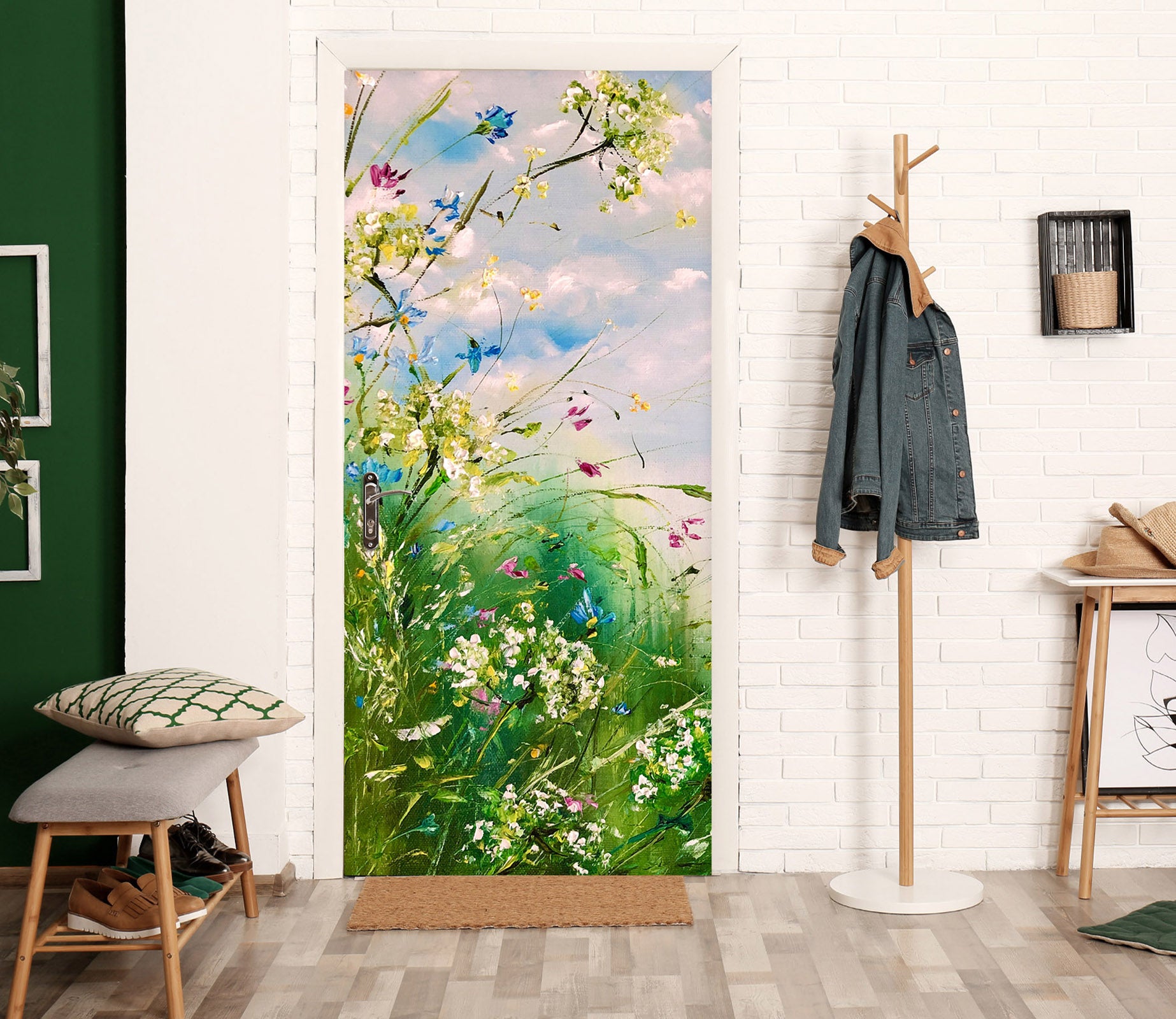 3D Green Plants 3246 Skromova Marina Door Mural