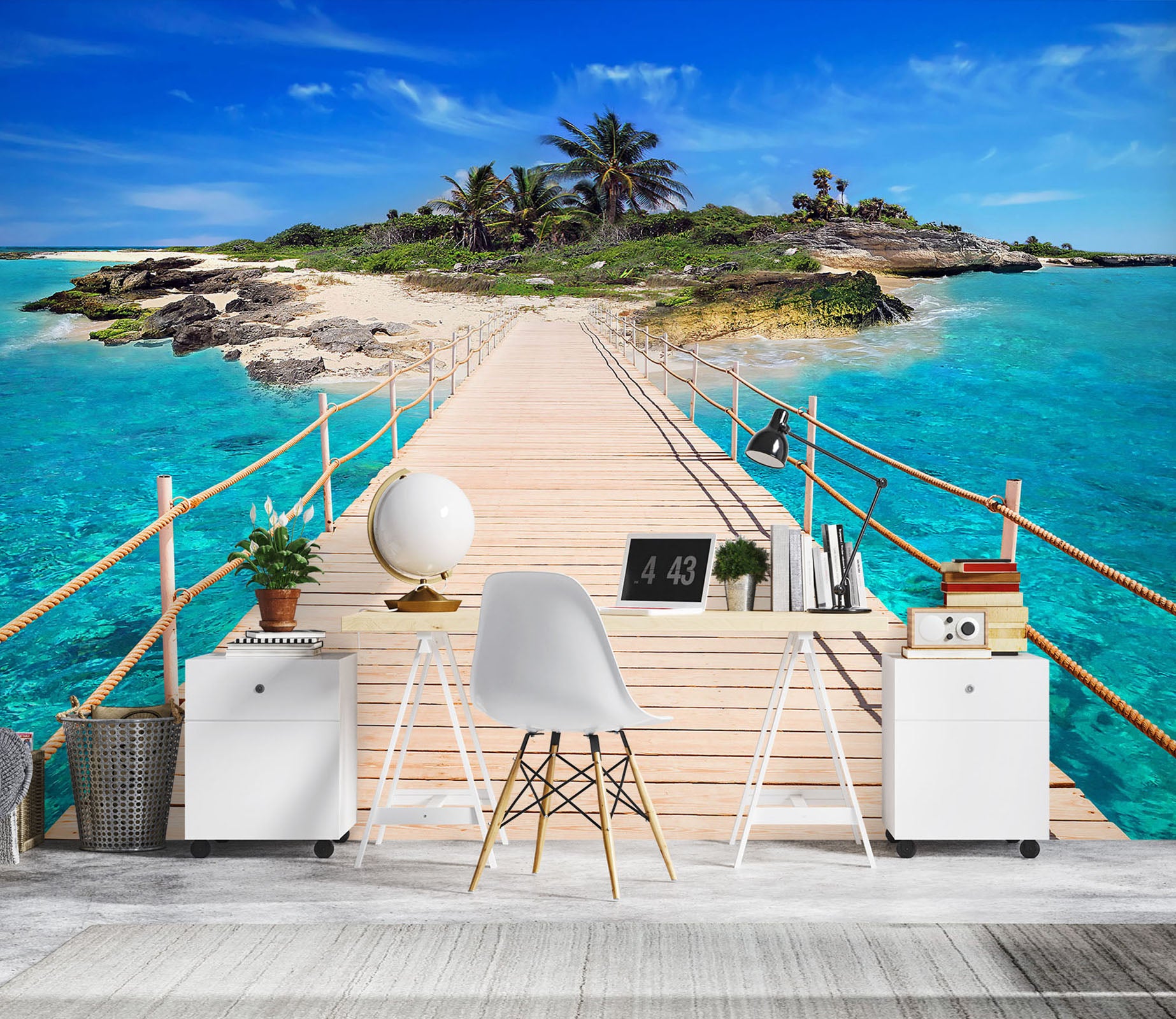 3D Island Corridor 58140 Wall Murals