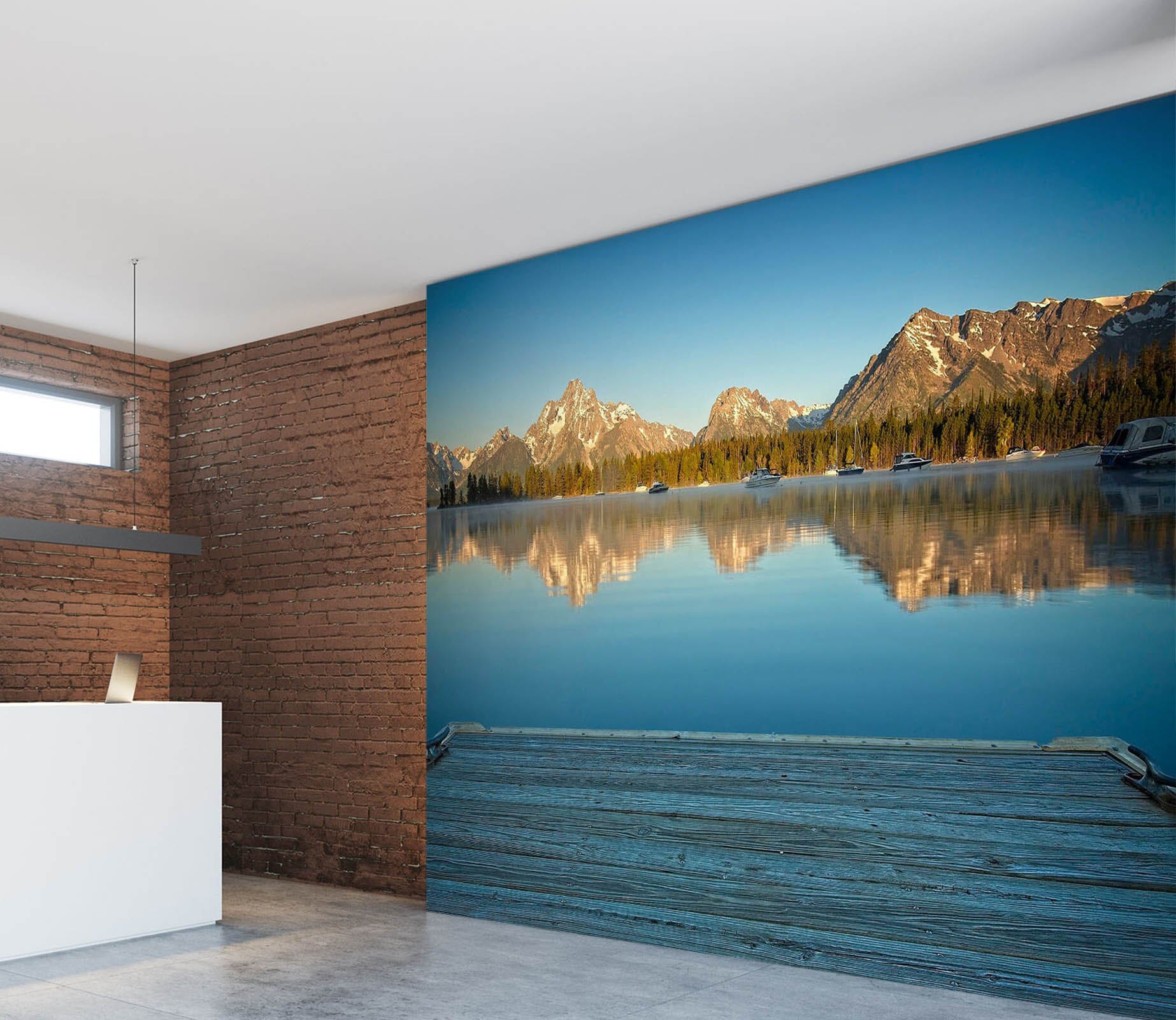 3D Colter Bay Boat Dock 106 Kathy Barefield Wall Mural Wall Murals Wallpaper AJ Wallpaper 2 