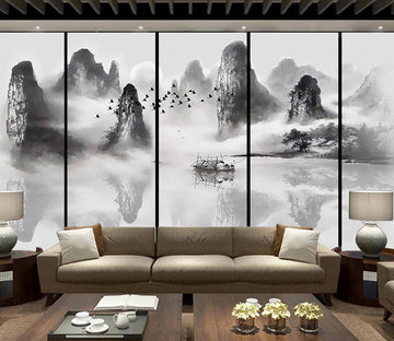 3D Cliff Mountain WC1203 Wall Murals