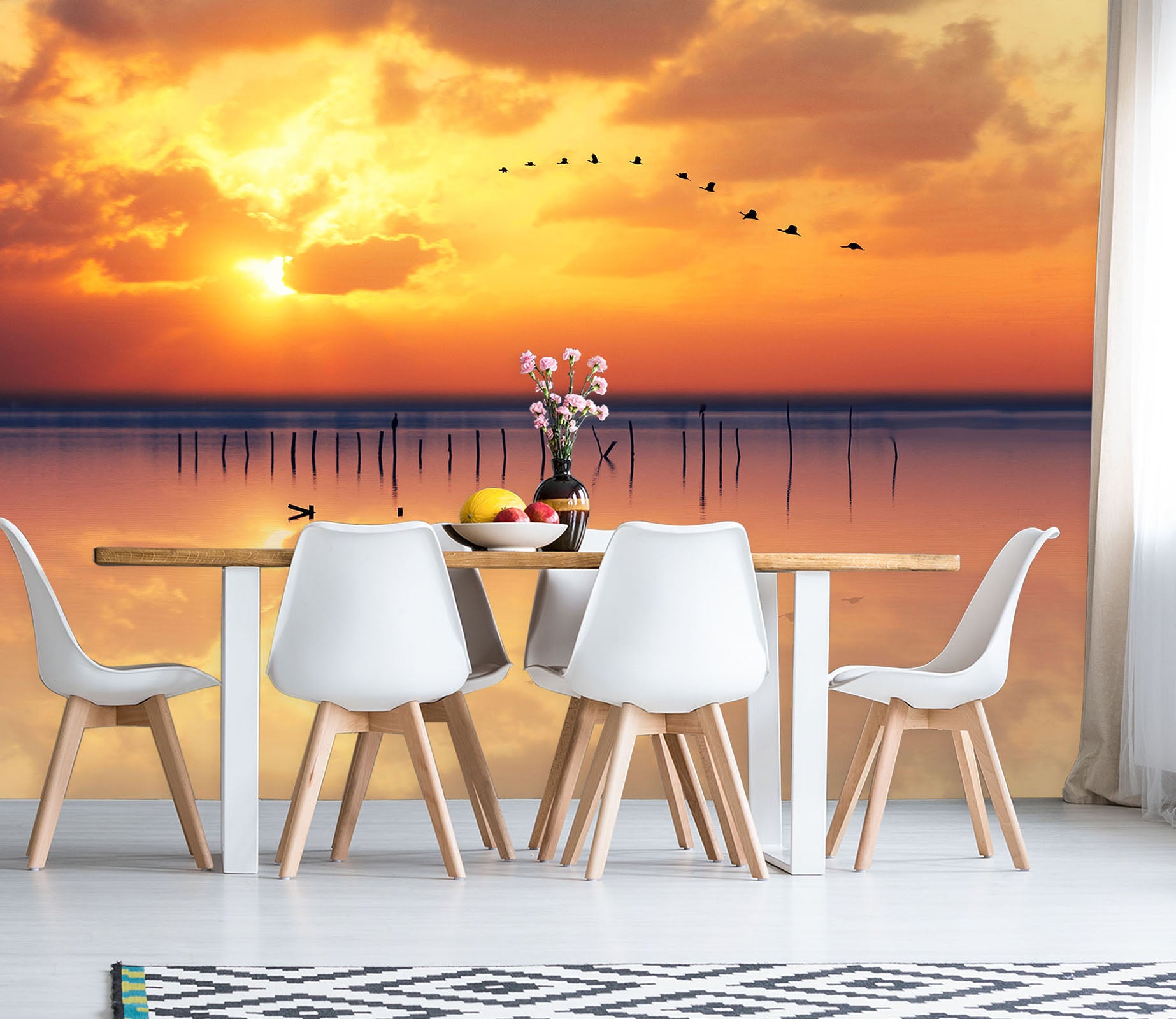 3D Sunset Sea 1406 Marco Carmassi Wall Mural Wall Murals