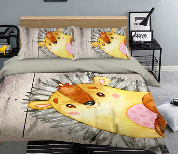 3D Yellow Hedgehog 244 Uta Naumann Bedding Bed Pillowcases Quilt