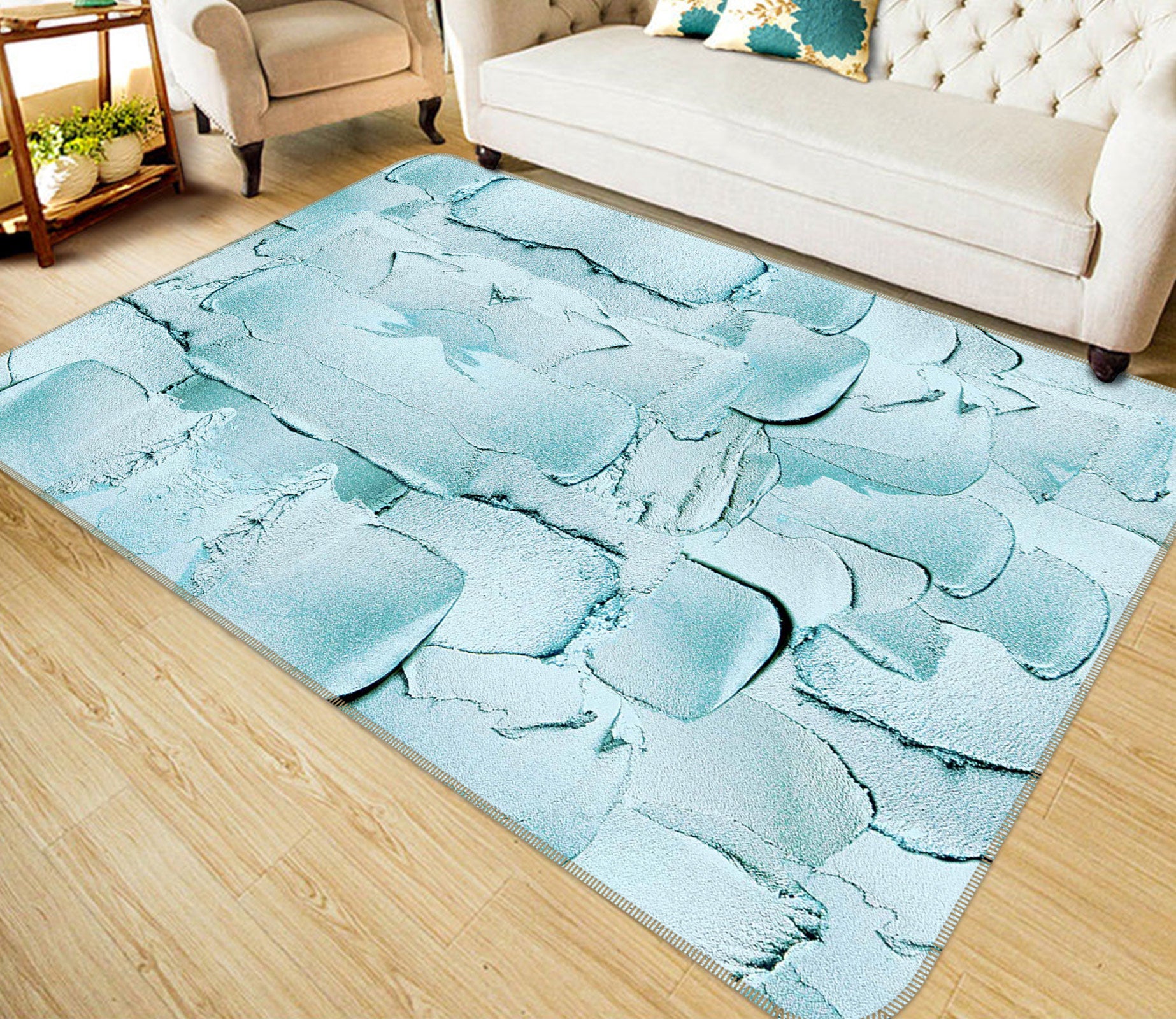 3D Blue Pigment 061 Uta Naumann Rug Non Slip Rug Mat