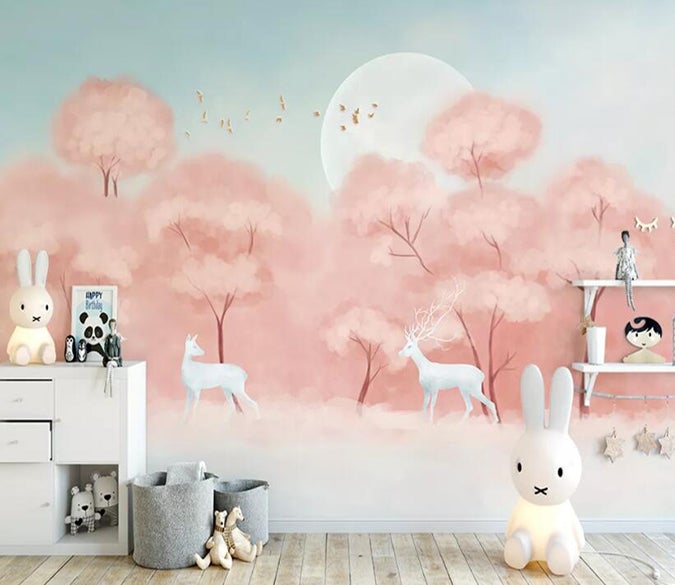 3D Pink Forest 699 Wall Murals Wallpaper AJ Wallpaper 2 