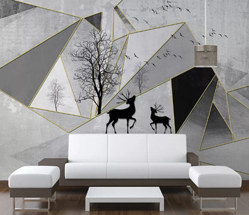 3D Black Elegant Deer WC1978 Wall Murals