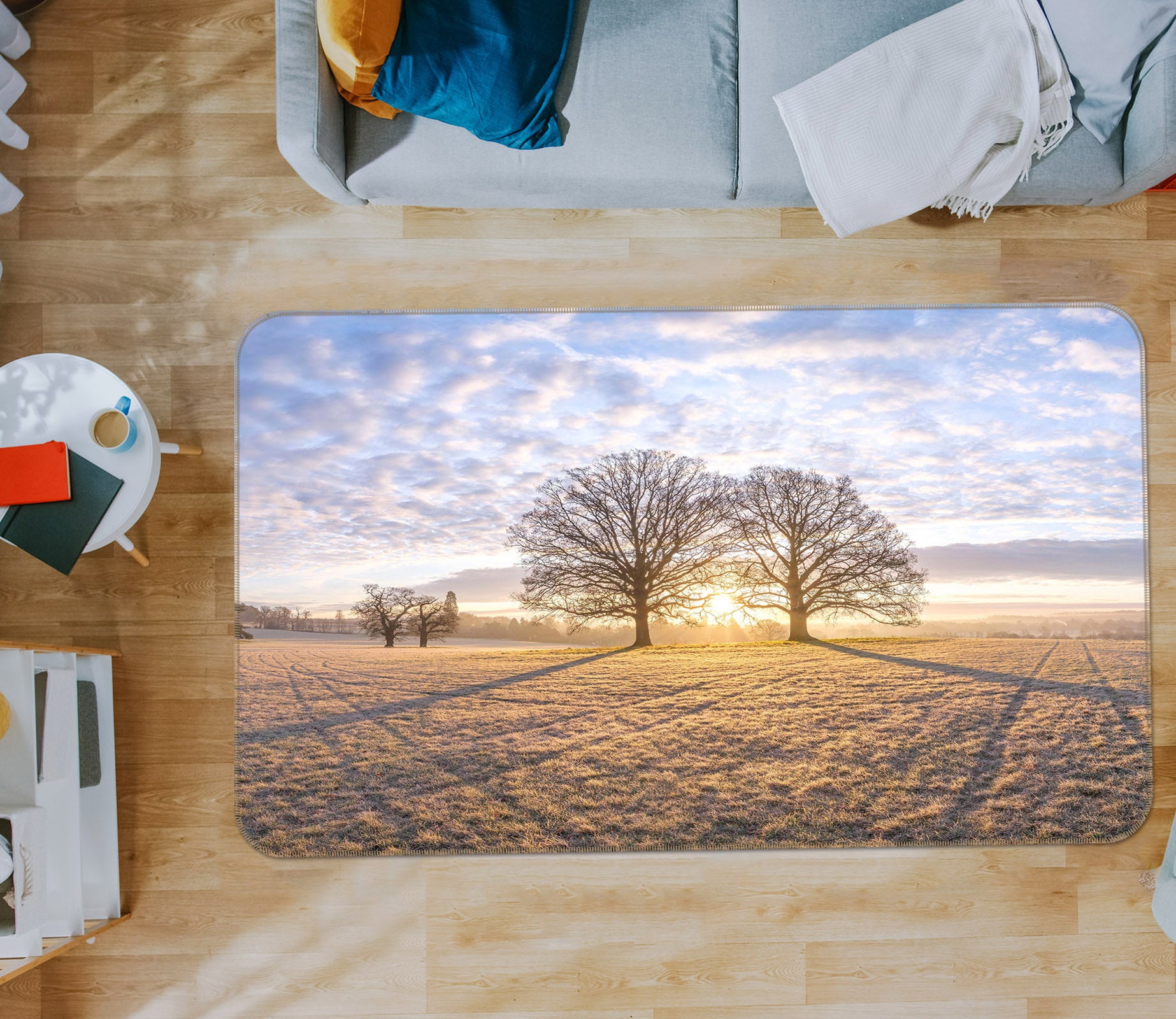 3D Sunset Tree 165 Assaf Frank Rug Non Slip Rug Mat