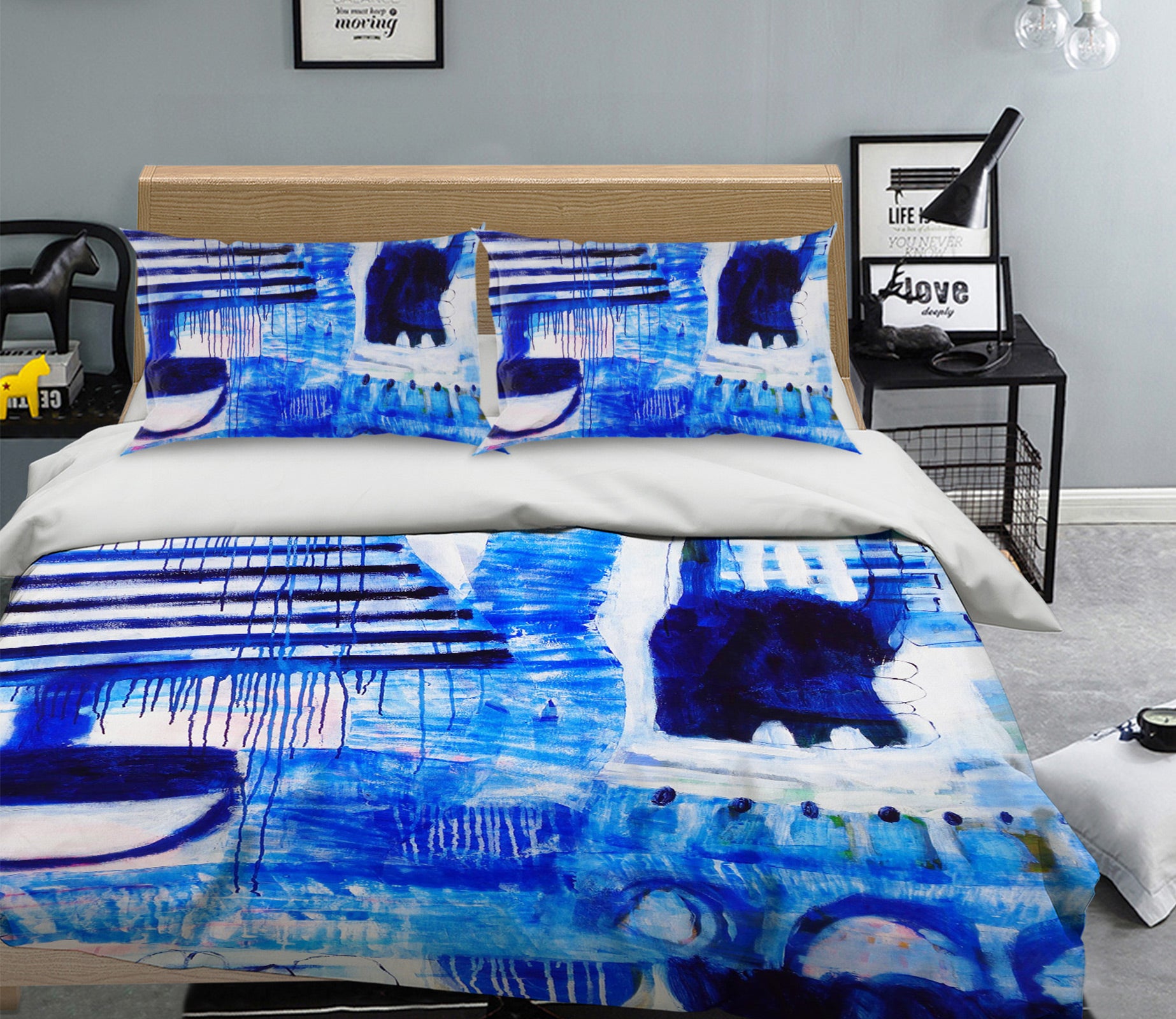 3D Blue Pigment 1179 Misako Chida Bedding Bed Pillowcases Quilt Cover Duvet Cover