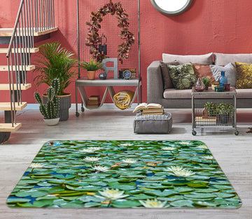 3D Pond Water Lily 6710 Assaf Frank Rug Non Slip Rug Mat