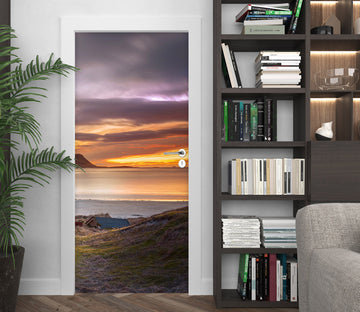 3D Sunset Hillside Seaside 11628 Marco Carmassi Door Mural