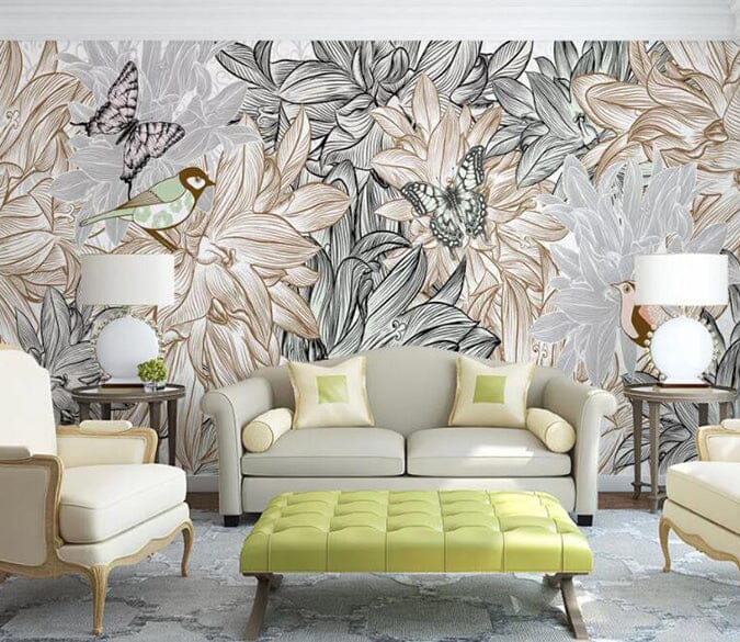 3D Leaf Butterfly 1416 Wall Murals Wallpaper AJ Wallpaper 2 