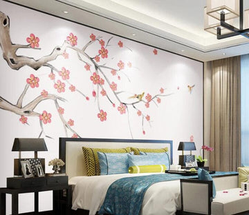 3D Red Plum Blossoms 1515 Wall Murals Wallpaper AJ Wallpaper 2 