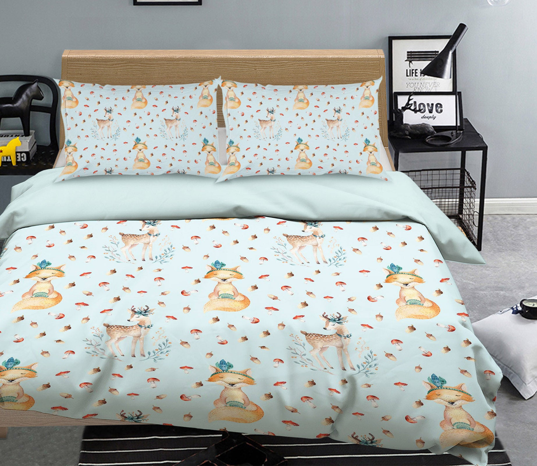 3D Fox Mushroom 211 Uta Naumann Bedding Bed Pillowcases Quilt