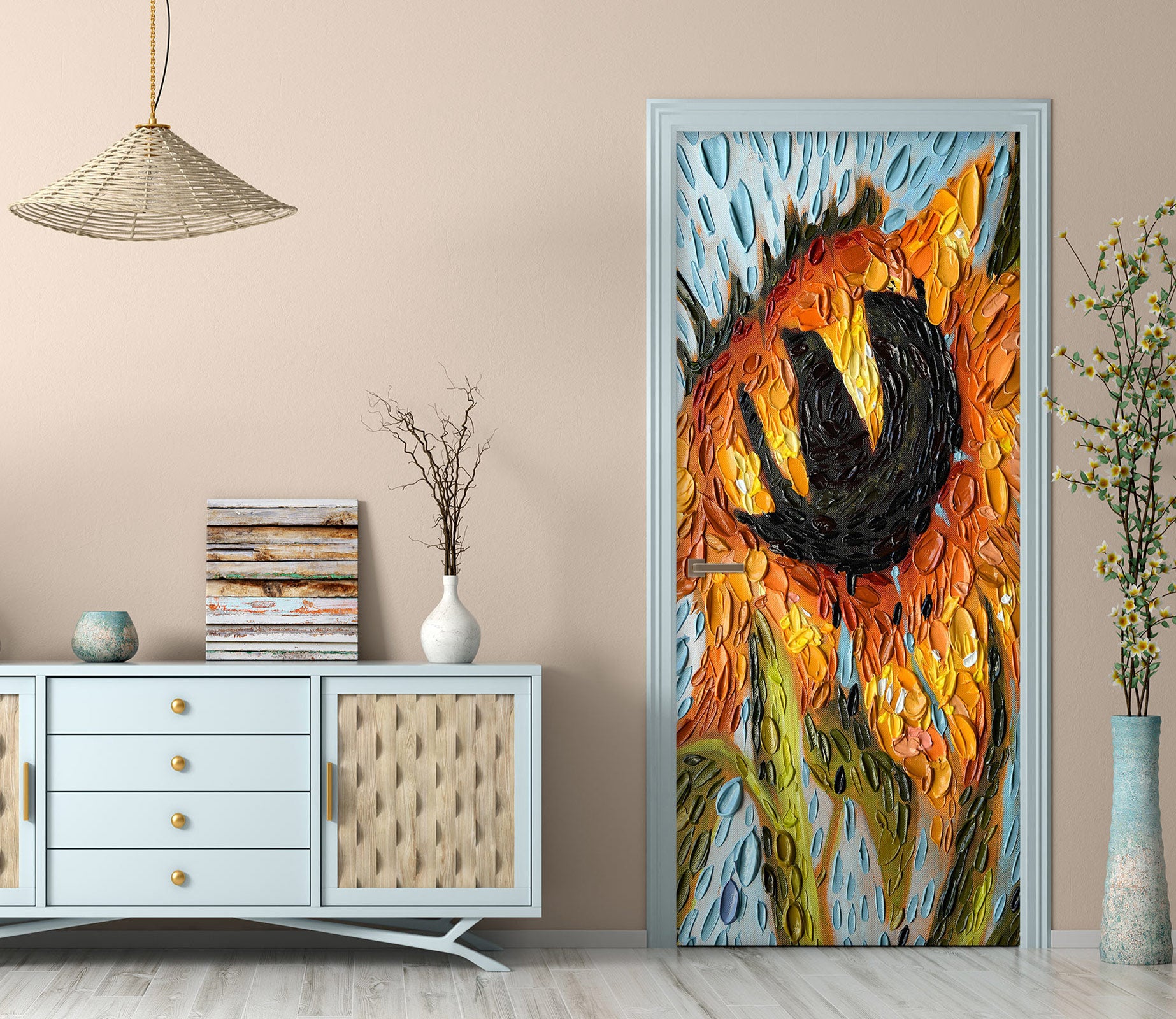 3D Sunflower 112225 Dena Tollefson Door Mural