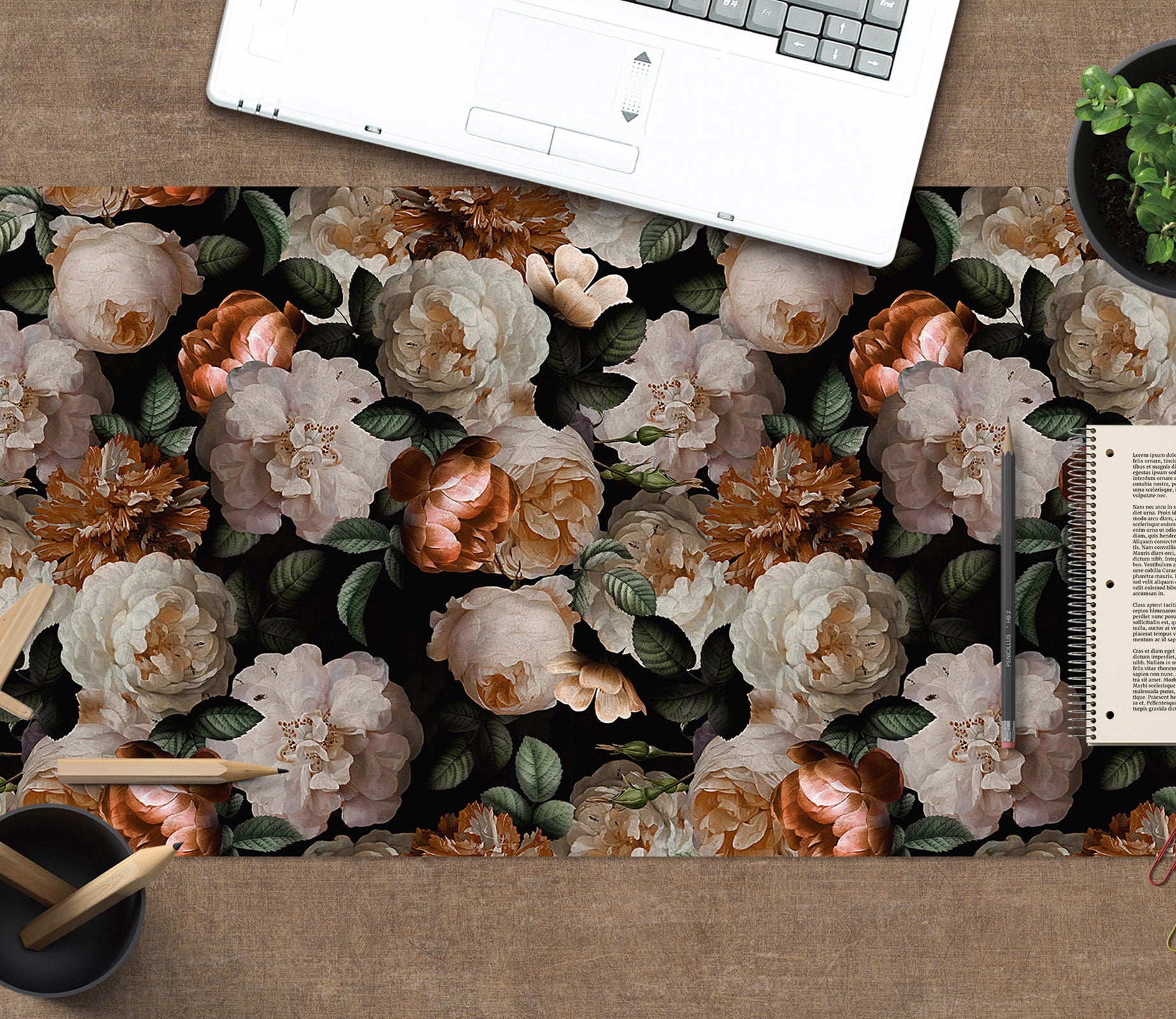 3D Rose Flowers 120148 Uta Naumann Desk Mat