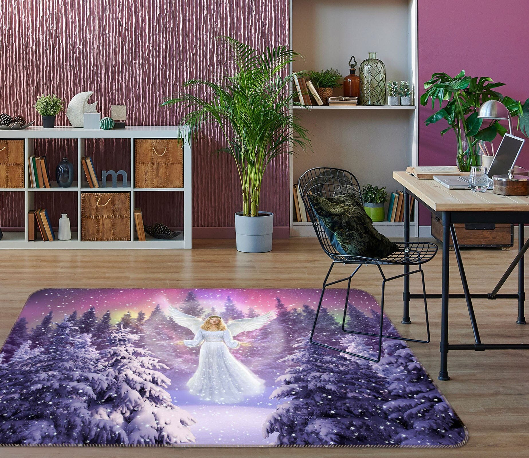 3D Snow Angel 1062 Jerry LoFaro Rug Non Slip Rug Mat Mat AJ Creativity Home 