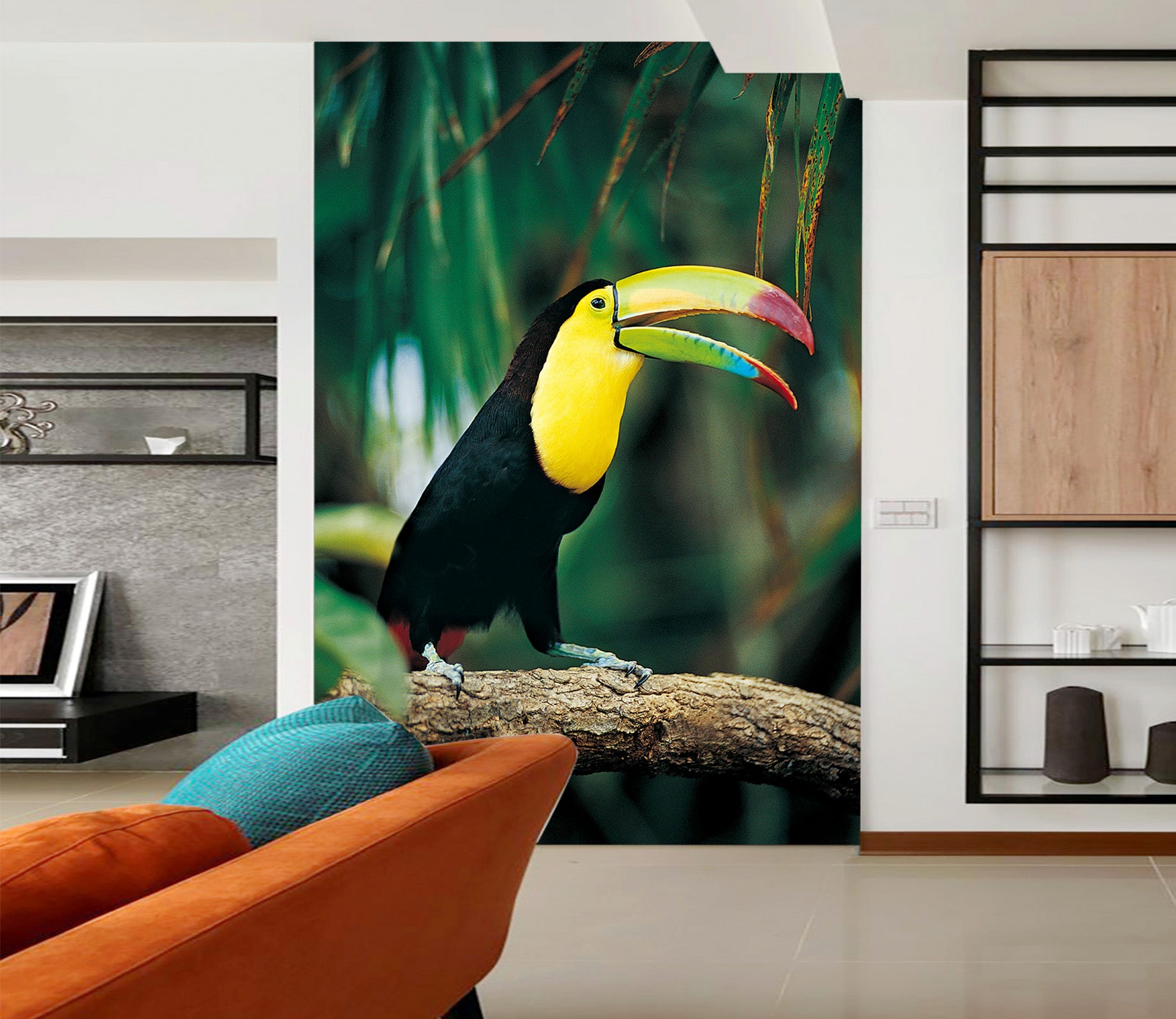 3D Toucan Tree 145 Wall Murals