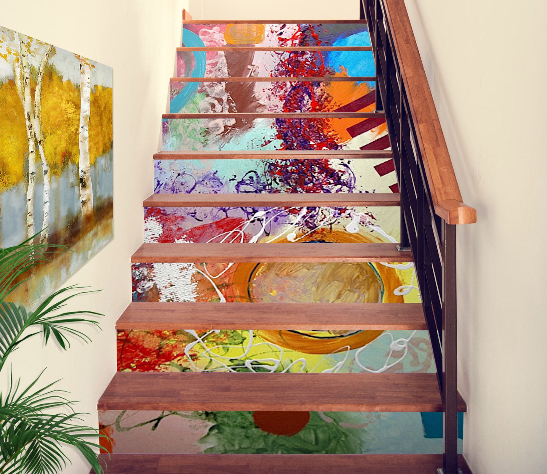 3D Colorful Pattern Texture 89131 Allan P. Friedlander Stair Risers