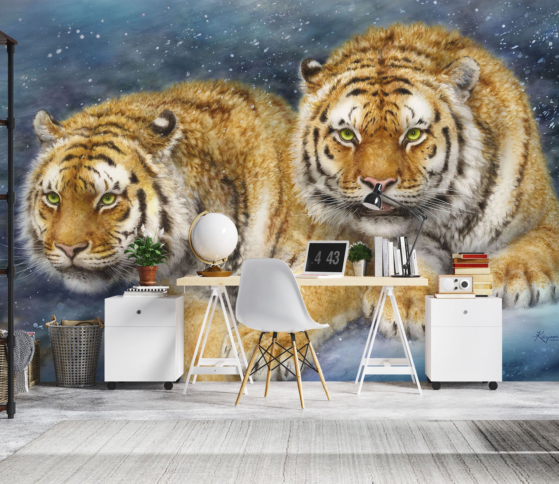 3D Snow Animal Tiger 5458 Kayomi Harai Wall Mural Wall Murals