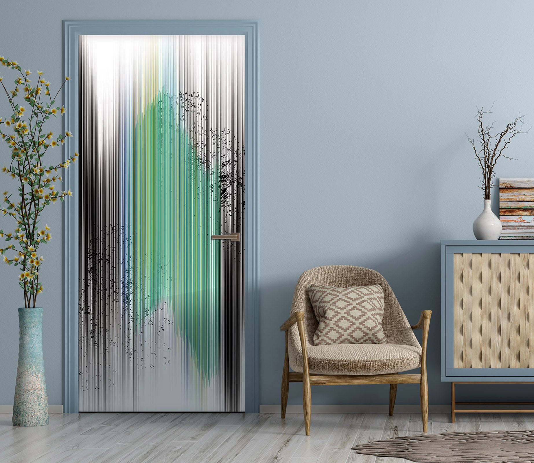 3D Green Bar 21208 Door Mural