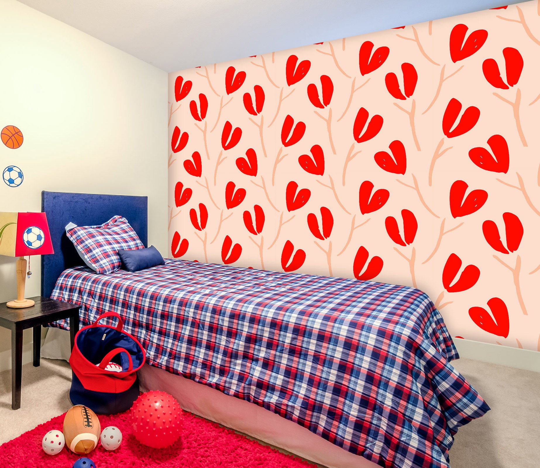 3D Red Heart Petals 12048 Kashmira Jayaprakash Wall Mural Wall Murals