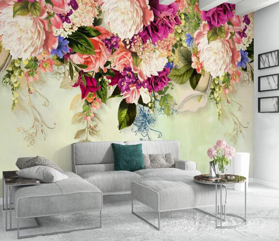 3D Blooming Peony WC1338 Wall Murals