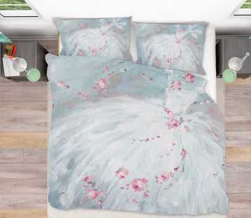 3D Petal White Dress 2022 Debi Coules Bedding Bed Pillowcases Quilt