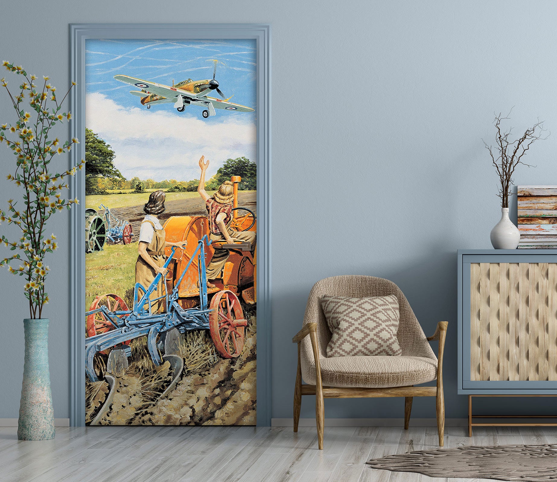 3D Cultivator Airplane 103116 Trevor Mitchell Door Mural