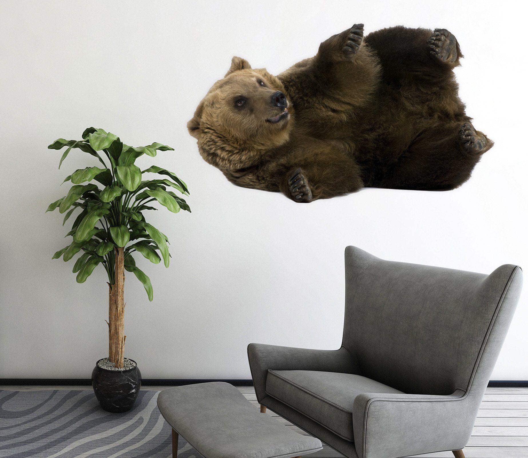 3D Brown Bear 048 Animals Wall Stickers Wallpaper AJ Wallpaper 