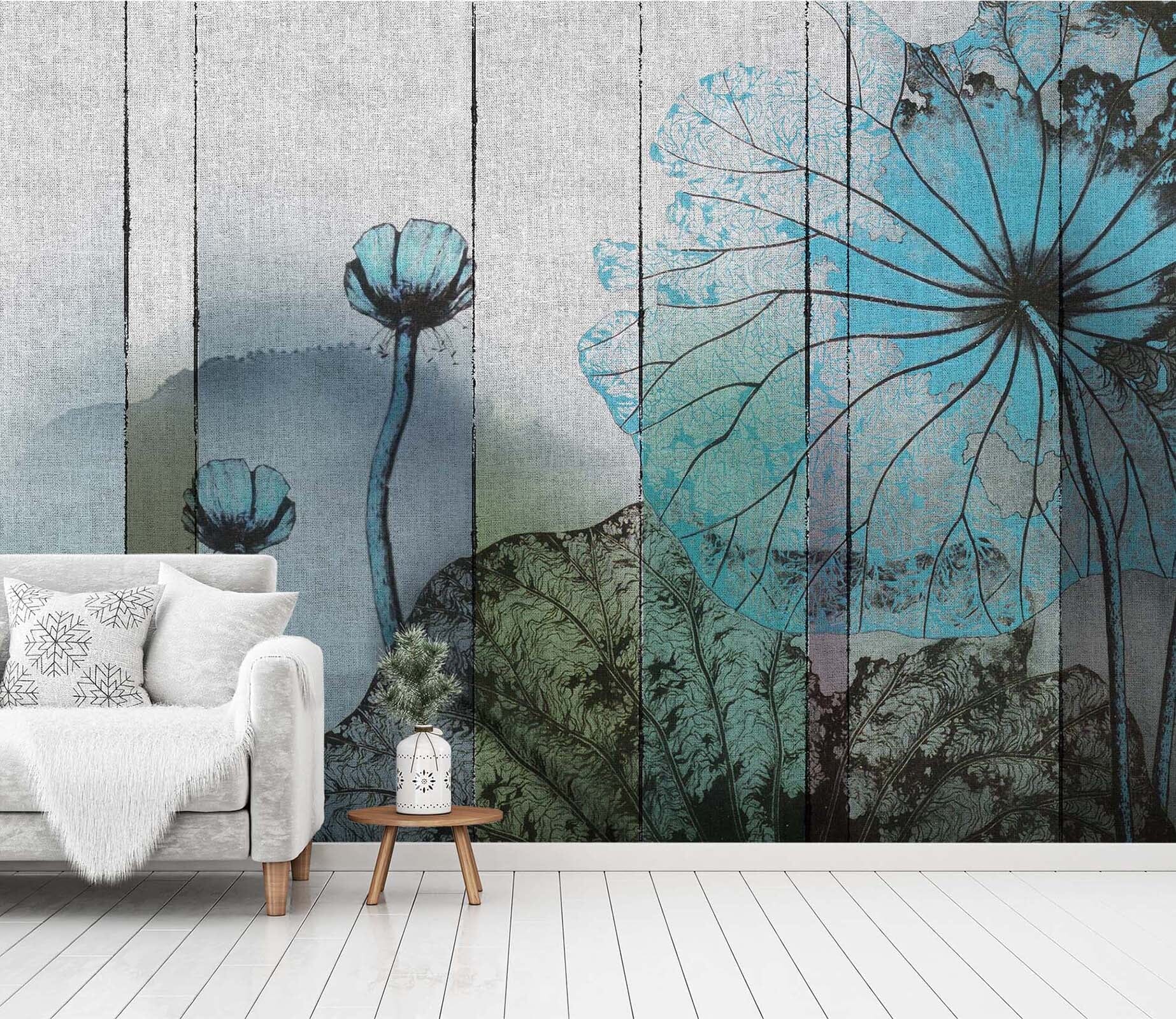 3D Ink Painting Lotus 1510 Wall Murals Wallpaper AJ Wallpaper 2 