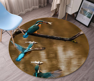 3D Kingfisher 81298 Animal Round Non Slip Rug Mat