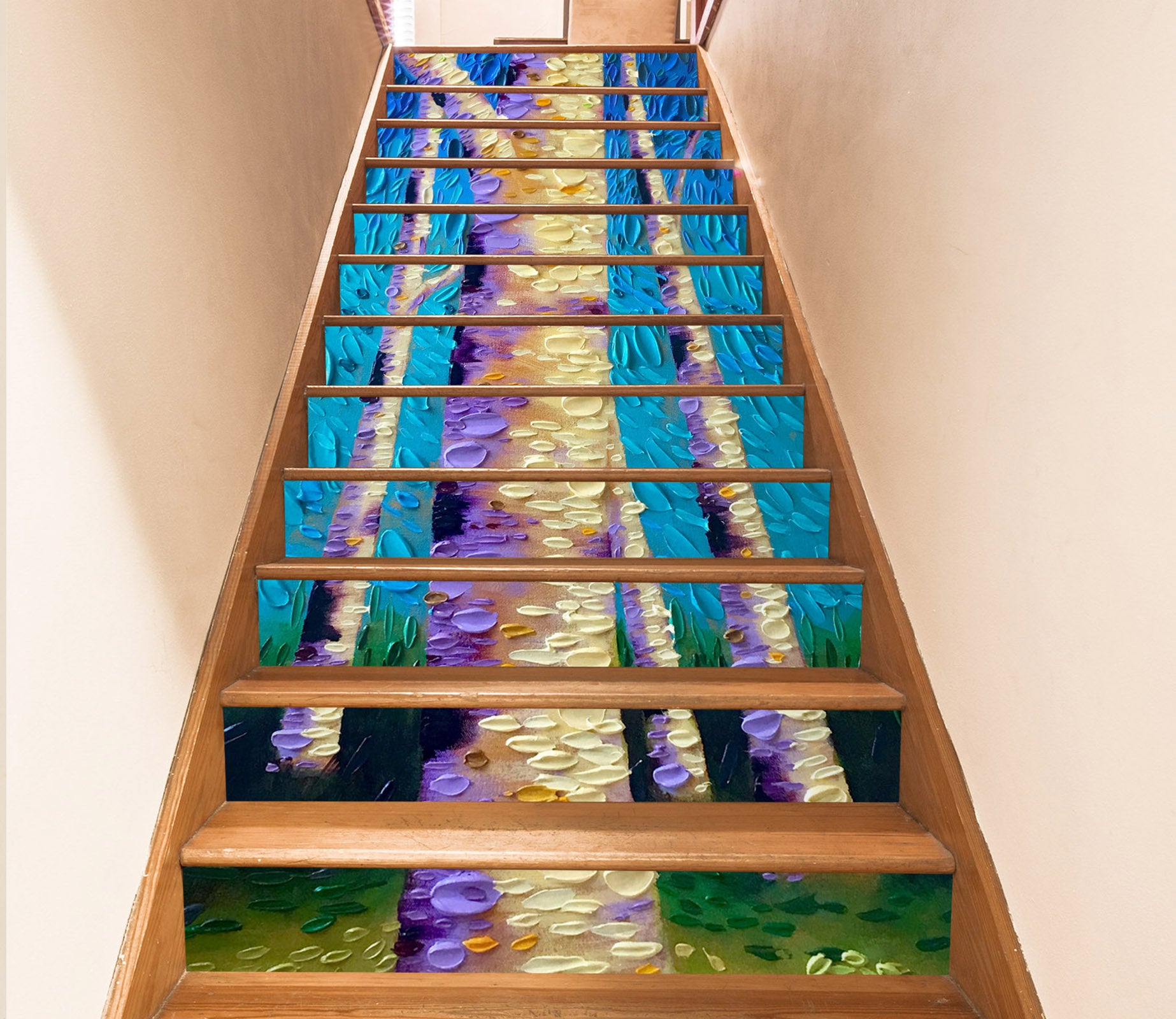 3D Grass Tree Painting 96139 Dena Tollefson Stair Risers