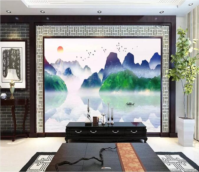 3D River Mountain 2690 Wall Murals Wallpaper AJ Wallpaper 2 