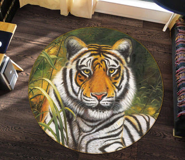 3D Tiger 38069 Animal Round Non Slip Rug Mat