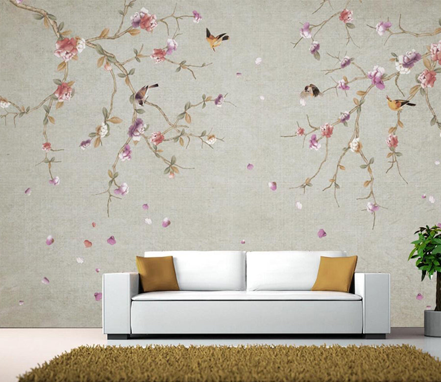 3D Purple Petals WC824 Wall Murals