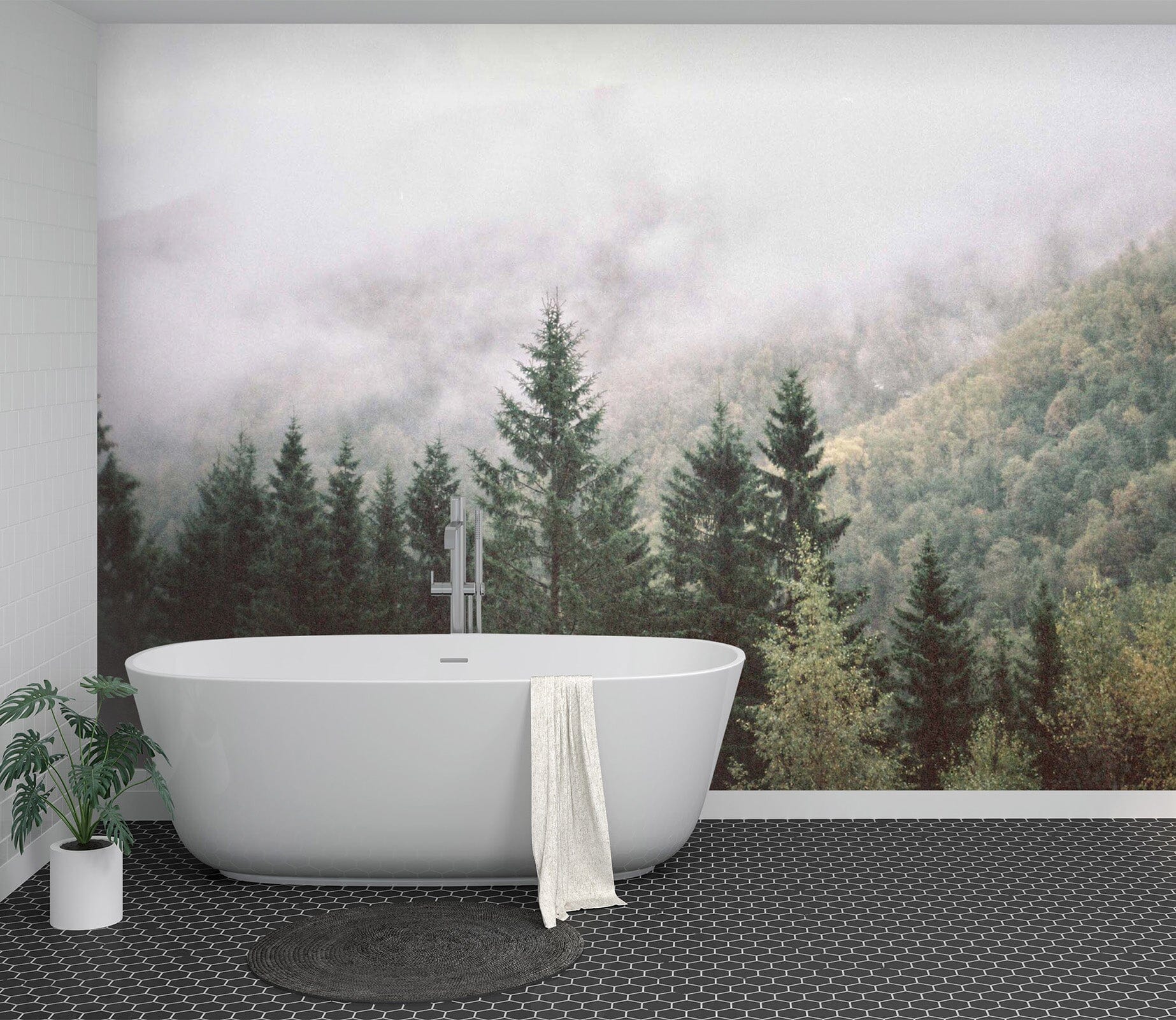 3D Morning Fog Forest 116 Wall Murals Wallpaper AJ Wallpaper 2 