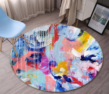 3D Colorful Watercolor 1392 Misako Chida Rug Round Non Slip Rug Mat