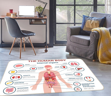 3D Human Body 77202 Non Slip Rug Mat