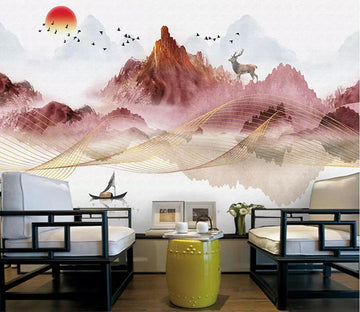 3D Mountain River 1813 Wall Murals Wallpaper AJ Wallpaper 2 