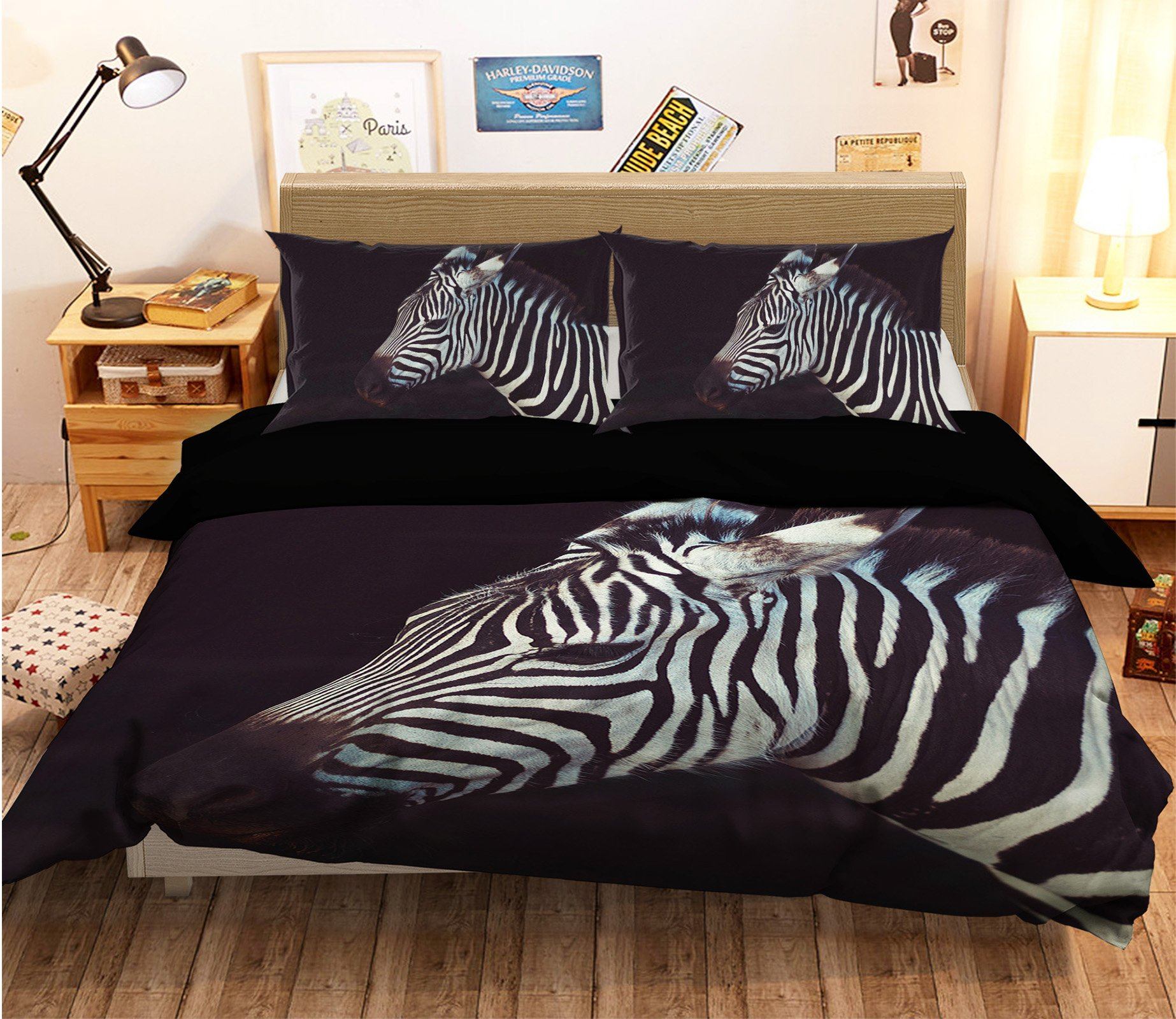 3D Zebra 1914 Bed Pillowcases Quilt Quiet Covers AJ Creativity Home 