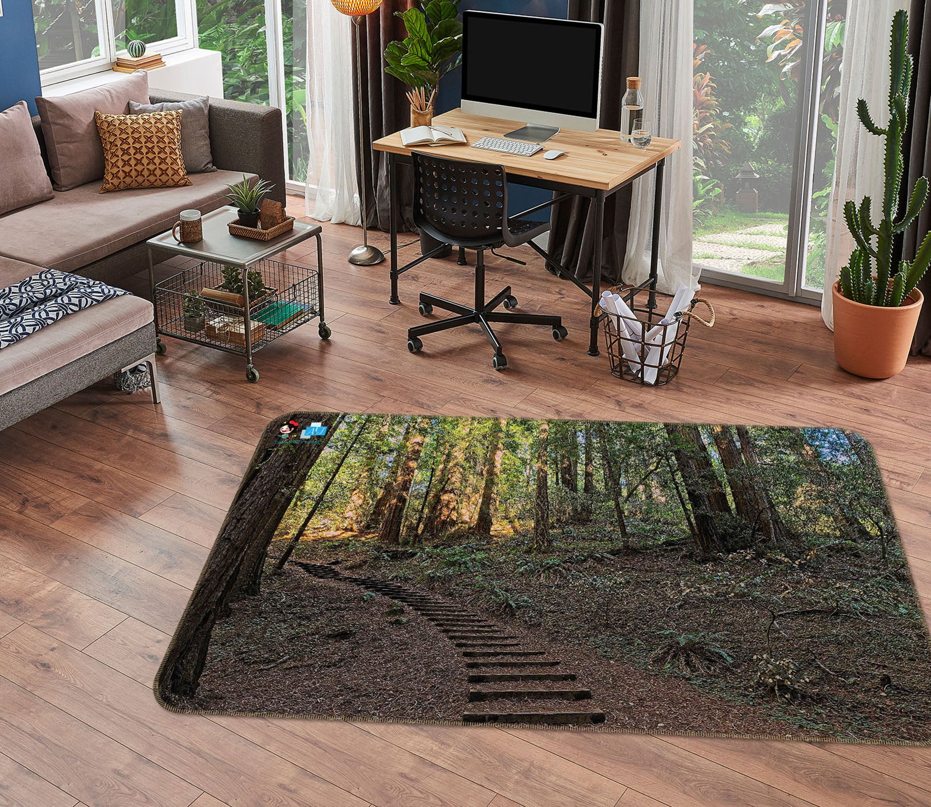 3D Forest Walkway 62045 Kathy Barefield Rug Non Slip Rug Mat